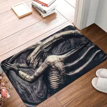 Xenomorph Alien HR Giger Rohožka koberec koberec Mat Tlapka Polyester Anti-slip Polštář Podlahová Rohož Vstupní Kuchyň Noha Pad