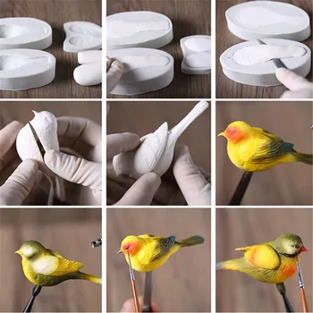 3D Malý Pták Silikonové Fondant Dort Formy Cookies, Cukroví Formy Sušenky Čokoládové Formy Pečení Dort Dekorace, Nástroje, Hlíny Mýdlo
