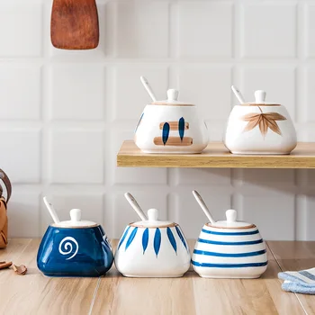 Kreativní Japonském Stylu sůl a pepř třepačky Keramické sůl, nádoby Kuchyňské koření láhev Koření koření Jar jar skladování