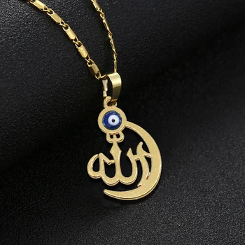 Velkoobchodní Klasické Arabské Muslimské Islámské Totem Alláh Přívěsek Zlé Oko Přívěsek Náhrdelník Ženy Šperky Vynikající Dárek