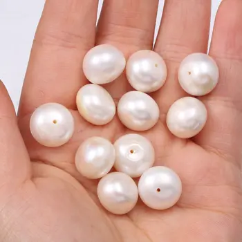 10ks Přírodní Sladkovodní Bílá Perla Loose Korálky Půl-porézní, Kulaté Náušnice Pearl Korálky pro DIY Náhrdelník Náramek Šperky