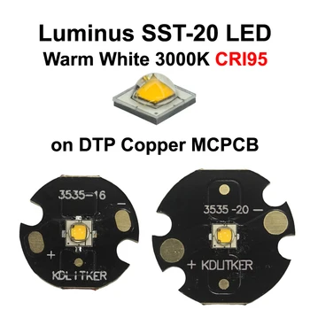 Luminus SST-20 Teplá Bílá 3000K Vysoké CRI95 SMD 3535 LED Vysílač na KDLitker DTP Coppper MCPCB Svítilnu DIY