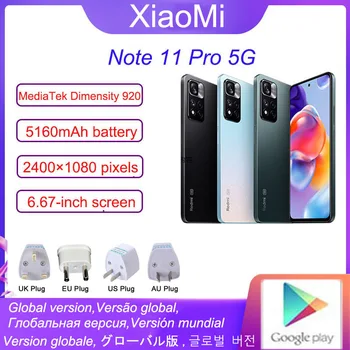 Globální Verze Xiaomi Redmi Note 11 Pro Smartphone 5G 120W Hypernáboje Dimensity 920 120Hz AMOLED 108MP