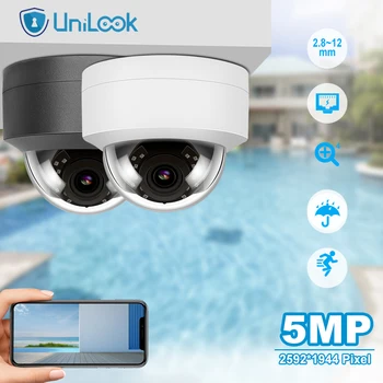 UniLook 5MP Dome POE IP Kamera Podpora 4X Optický Zoom, Venkovní Bezpečnostní CCTV Kamery Vestavěný Mikrofon odolný proti Povětrnostním vlivům IP66 H. 265
