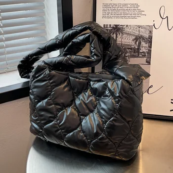 Vysoká kapacita tašky pro ženy, 2022 zimní měkké Space bag luxusní design Kabelka Plachtu tote bag messenger bag Tašky přes Rameno peněženka