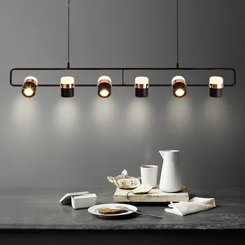 Moderní LED Lustr, osvětlení, Bílá/Černá Jednoduchá Restaurace Cafe Bar Umění Visí Světla Nordic Jídelna ostrov Závěsná lampa