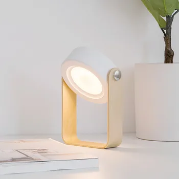 Psací stůl Stolní Lampa Touch Stmívatelné LED Noční Světlo Skládací Dřevěná Lucerna Svítilna USB Nabíjecí Ložnice Noční Lampa Dárek
