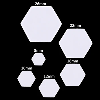 100ks Hexagon Šablony pro Patchwork Papír Quilting Šití Řemeslo DIY Šest Velikostí P0RE