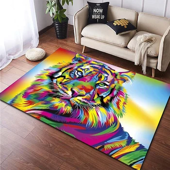 Barevné fantazie Tygr vlastní non skluzu koberec obývací pokoj jóga mat rohožka home dekor děti plíživou mat koberce pro ložnice