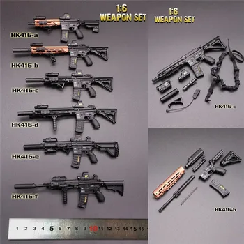 Mini Časy Hračky Zbraň Měřítku 1/6 Model Zbraně Příslušenství HK416 Série M4 Puška Zbraň Pro 12Inch Armáda Voják Akční Obrázek Toy