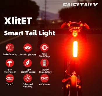 XlitET Kolo Automatické Brzdy Zadní Světla Noc Cyklistika Smart Snímání zadní Světlo MTB Road Kole Seatpost Bezpečnost Lampa