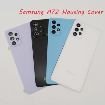 Zadní Kryt Pro Samsung A72 Zadních Dveří Bydlení Baterie Pouzdro Panel Náhradní Díly Pro Galaxy A725 SM-A725F Fotoaparát S Objektivem+Logo