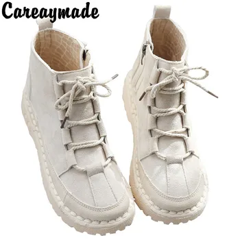Careaymade-s Plochým dnem krátké boty ženské literární měkké volný čas dámské boty jaro a podzim jediné boty zimní Plyšové boty