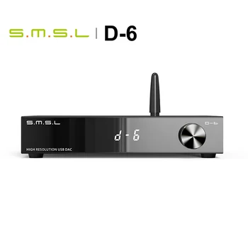 SMSL D-6 Dekodér Dual Ak4493s Suport DSD512 PCM 768kHz/32Bit D6 DAC Bluetooth 5.1 SBC/AAC/APTX/APTX HD/LDAC S Dálkovým ovládáním
