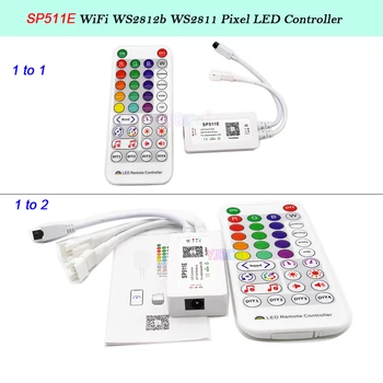 SP511E WiFi Hudba LED Controller Pro WS2812b Adresovatelné WS2811 Pixel RGB LED Pás Dual Výstup Alexa Inteligentní Hlasové Ovládání APLIKACE