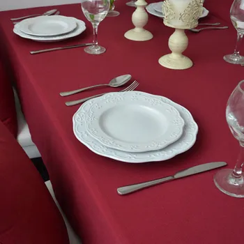 Doprava zdarma Červené ubrusy Evropský styl Pěkné kvalitě pro svatby hotel kuchyňský stůl kryt Domova Prachotěsný ubrus