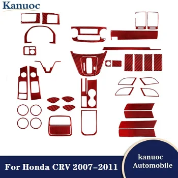 Auto Uhlíkových Vláken Červené Samolepky Pro Honda CRV 2007 2008 2009 2010 2011 Interiéru Vozu Dekorativní Doplňky