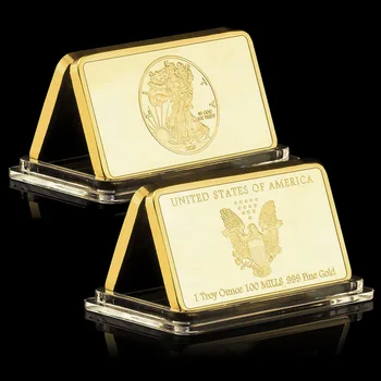 Spojené Státy Americké Liberty Pozlacené Bar pro Sbírky Socha Svobody Pamětní Mince Sběratelskou Dárek