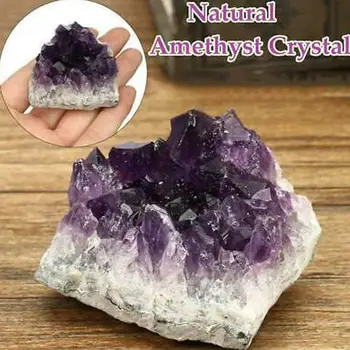 Přírodní Ametyst Geode Hrubý Kámen Clusteru Crystal Quartz Léčení Minerální Exemplář Domácí Dekorace Ornament Fialová Fengshui Rudy