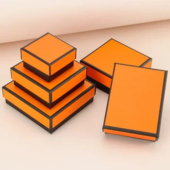 Oranžové šperky gift box šperky balení karton šperky úložný box prsten, náhrdelník box obdélníkové houba lemované krabičce