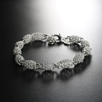 925 Sterling silver roztomilé Krásné Elegantní svatební ženy lady Náramek řetěz vysoce kvalitní módní nádherné šperky velkoobchod