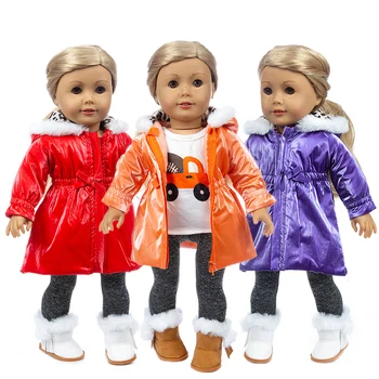 2.020 Nová péřová bunda Fit pro American Girl Doll Šaty 18 palcový Doll , Vánoční Dívka Dárek(prodávat Pouze oblečení)