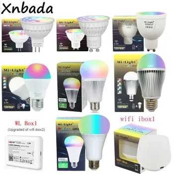 MiBoxer(Milight) 2.4 G Stmívatelné Led Žárovka 4W 5W, 6W 9W 12W MR16 GU10 E27 RGBW RGBWW RGB+CCT Led Lampy