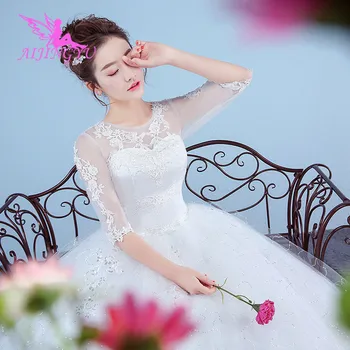 AIJINGYU 2021 elegantní nový hot prodej levné plesové šaty krajka up zpět formální nevěsta šaty svatební šaty WK270