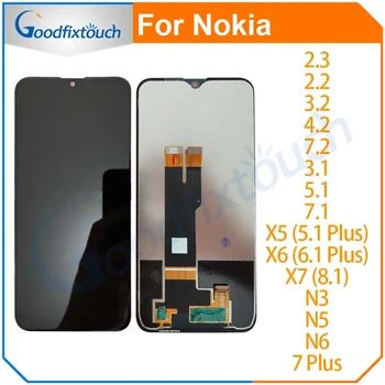 LCD Pro Nokia 2.3 2.2 3.2 4.2 7.2 X5 X6 X7 8.1 5.1 6.1 7.1 7 Plus 7Plus LCD Displej Dotykový Skleněný Panel Obrazovky Digitizéru Shromáždění