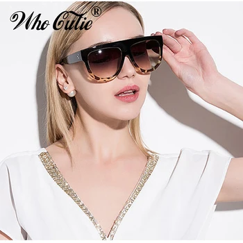 KDO CUTIE Módní Ženy sluneční Brýle Značky Designer Flat Top Vintage Gradient Sluneční Brýle Ženské Nýt Velký Rám Odstíny UV400 369B