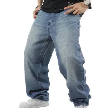 Muž Volné Džíny Hiphop Skateboard Jean Volné Džínové Kalhoty Street Muži 4 roční Období Kalhoty velké Velikosti 30-46