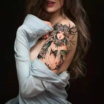 Kreslený Záseky Holka Dočasné Tetování Nálepka Vodotěsné Butterfly Roztomilé Klíční Kosti Hrudníku Květ Arm Umění Falešné Tetování Nohu Zpět Tetování