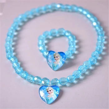 2ks/mnoho kreslený Disney Frozen děti náhrdelník+náramky dívka, dárek k narozeninám žena svetr Elsa doll příslušenství kosmetické hračky