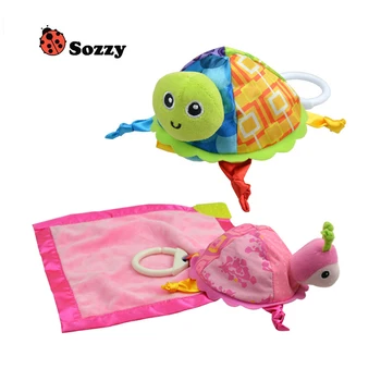 1ks Sozzy Baby Chrastítko Hračky Sozzy Malá Želva Plyšové Hračky Dítě Uklidnit Ručníky Panenku Baby Hračky