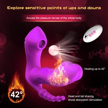 3 V 1 G Spot Přísavky Vibrátor pro Ženy, Vibrační Anální Plug Klitoris Stimulátor Dálkové Ovládání Přenosný Vibrátor Vibrátory Sex Hračky