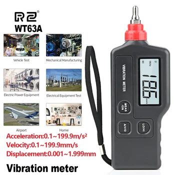 WINTACT Vibrační Tester Analyzátor Vibrací Digitální Kapesní Vibrační Metr WT63A Magnetické Sondy LCD Analyzátor Vibrací