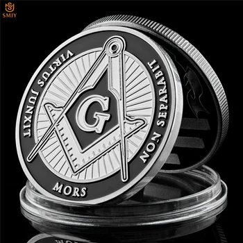Zdarma A Uznávanými Zednáři Logo Stříbrné Pozlacené Pamětní Mince Náboženských Bratrství Pro Obchodní Dárky