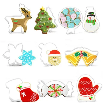 Vánoční Cookie Cutter Nerezové Oceli Řezané Cukroví, Sušenky Formy Na Vaření Nástroje Vánoční Téma Kovové Frézy Formy Vločka Snowm