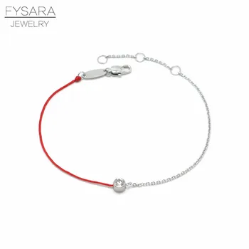 FYSARA Jednoduché Šperky 3Color Tenké Červené Lano A Řetěz Náramky S CZ Krystal Třívazný Řetězec Lano Náramek Náramky Pro Ženy Dárek