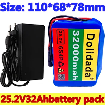 6s4p 24V 32Ah 18650 Baterie Lithiová Baterie 25,2 v 32000mAh Elektrické Kolo, Moped /Elektro/Li ion Akumulátor s nabíječkou