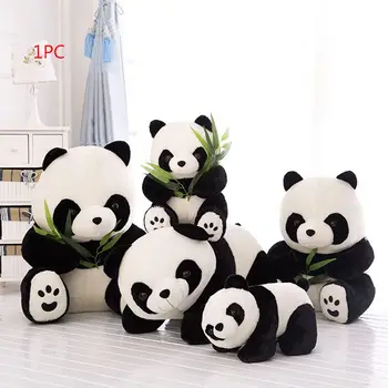 1KS Narozeniny Klečí, Sedí Děti Baby Měkké Tkaniny, Hračky Roztomilý Kreslený Polštář Plyšová Panda Vycpaných Zvířat Panenka Dárek