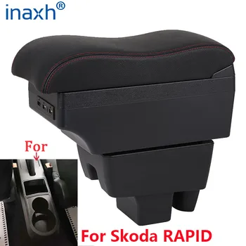 Pro Škoda RAPID Loketní opěrka Zakřivený povrch, Auto Příslušenství, Vnitřní Úložný Box Pro Volkswagen VW Polo 2020 2021Car Loketní opěrka Box USB
