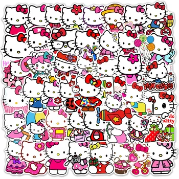 10/30/50ks Sanrio Hello Kitty Samolepky Estetický Dekorativní Zavazadla, Auto, Telefon, Lednice Vodotěsné Roztomilé Kreslené Samolepky Děti, Hračky