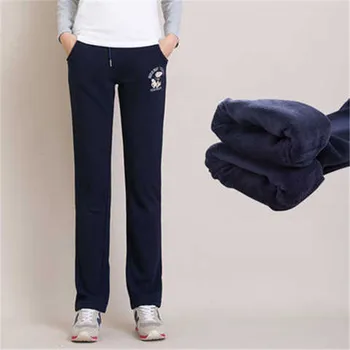 Malý medvěd sportovní kalhoty dámské korejská verze plyšové a zahuštěný rovné trubice volné podzimní a zimní ležérní kalhoty, domácí kalhoty