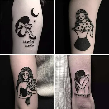 100ks Vodotěsné Tetování Nálepka Muži a Ženy Pár Tetování Samolepky Osobnosti Malé Čerstvé Tetování