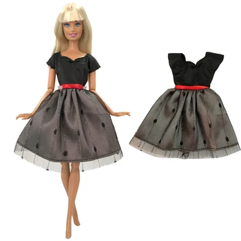 NK 2021 Nejnovější 1 Ks Ušlechtilé Černé Krajky Panenka Vynikající Každodenní Oblečení Top Módní Šaty Vhodné Pro Panenku Barbie Dítě Dárek 3X