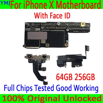 Pro iphone X základní Deska S/Bez Tváře ID 100% Originální, Odemčený Zdarma icloud Na iphone X Logic board Dobré Pracovní Podpora aktualizace