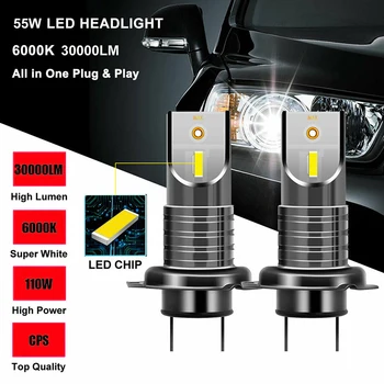 2x H7 110W Auto 5050 CSP LED Reflektor Kit Canbus bez Chyb Lampy 30000LM 6000K Odolné A Praktické Jasnější Vysoce Kvalitní