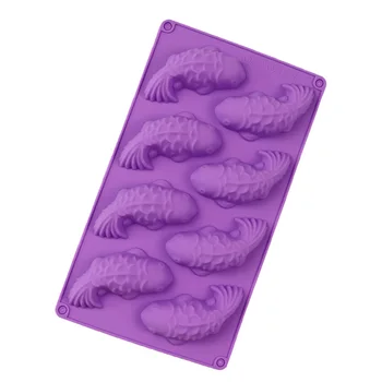 8 i zlaté rybky kapr více než handmade mýdlo formy, silikonové čokoládové formy DIY dort dekorace pečící formy