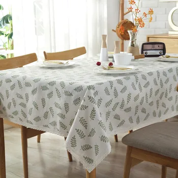 Zelená Rostlina Tisknout Tabulky Tkaniny Bavlněné Povlečení Ubrus Pro Kuchyň bytový Textil Jídelní Stůl Kryt pro Obdélníkové Stoly